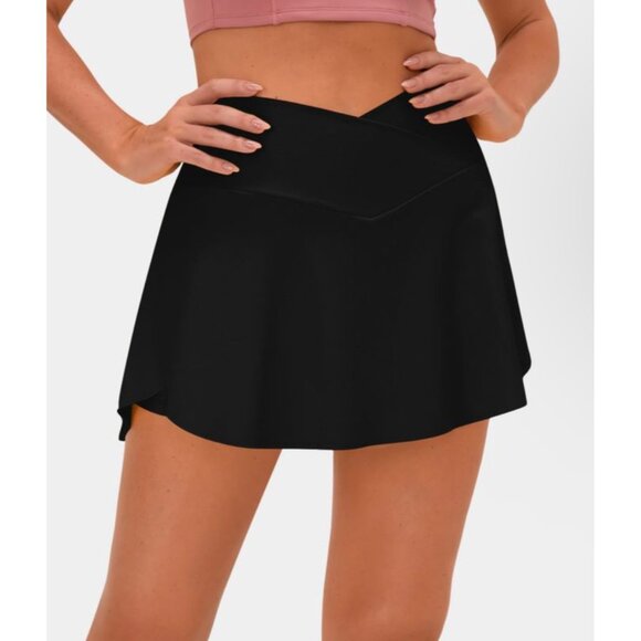 Halara Patitoff Flow Pet Hair Resistant Crossover Side Pocket 2-in-1 Activity Sk - Picture 2 of 7